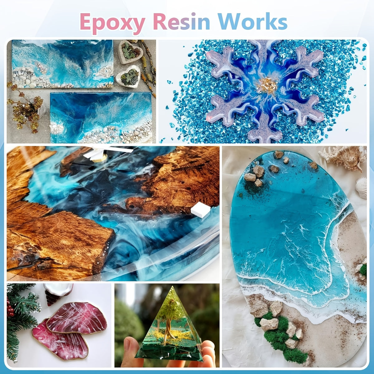 16 Sets Full-Case Bulk Epoxy Resin AB Glue - Professional-Grade Casting Kit - Yellowing-Resistant, High Transparency, Bubble-Free | Ideal for Coating, Casting, Resin Art, Jewelry Making, Tabletops & Solid Wood Side Tables, Includes 1248oz/624oz