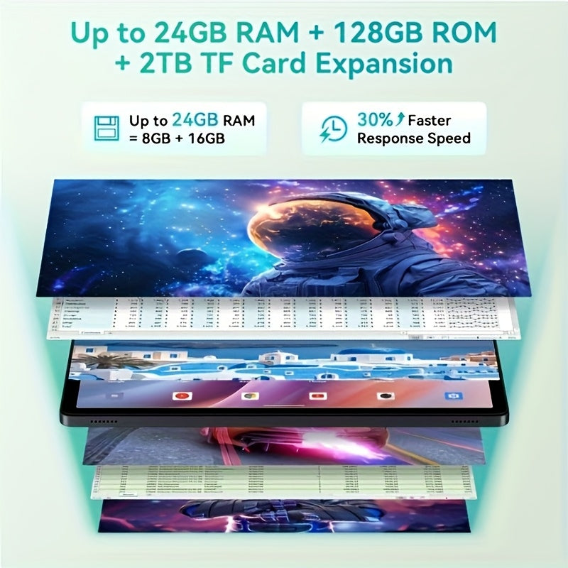 TABWEE T90 Android 16 New 2025 Tablet, 11-inch FHD Large Screen+1200x1920 IPS Display, Octa-Core High-Performance CPU, 24(8+16)GB RAM +128GB ROM(2TB Expand), 3MP+5MP Camaras/Face ID, 8000mAh Long Battery Life, Support Widevine L1, Gemini AI, And 90Hz