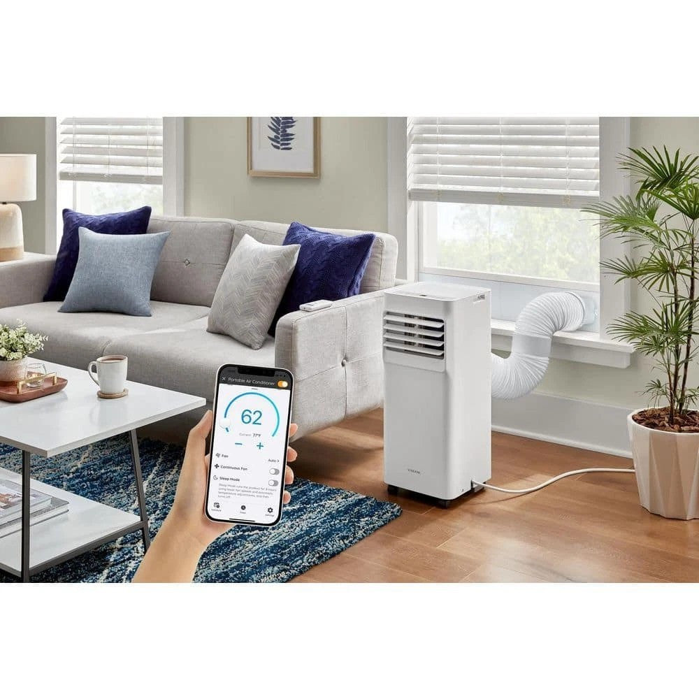 Vissani 115-Volt 3-in-1 Portable Air Conditioner Unit Cools 150 sq. ft., with Remote in White, 6000 BTU
