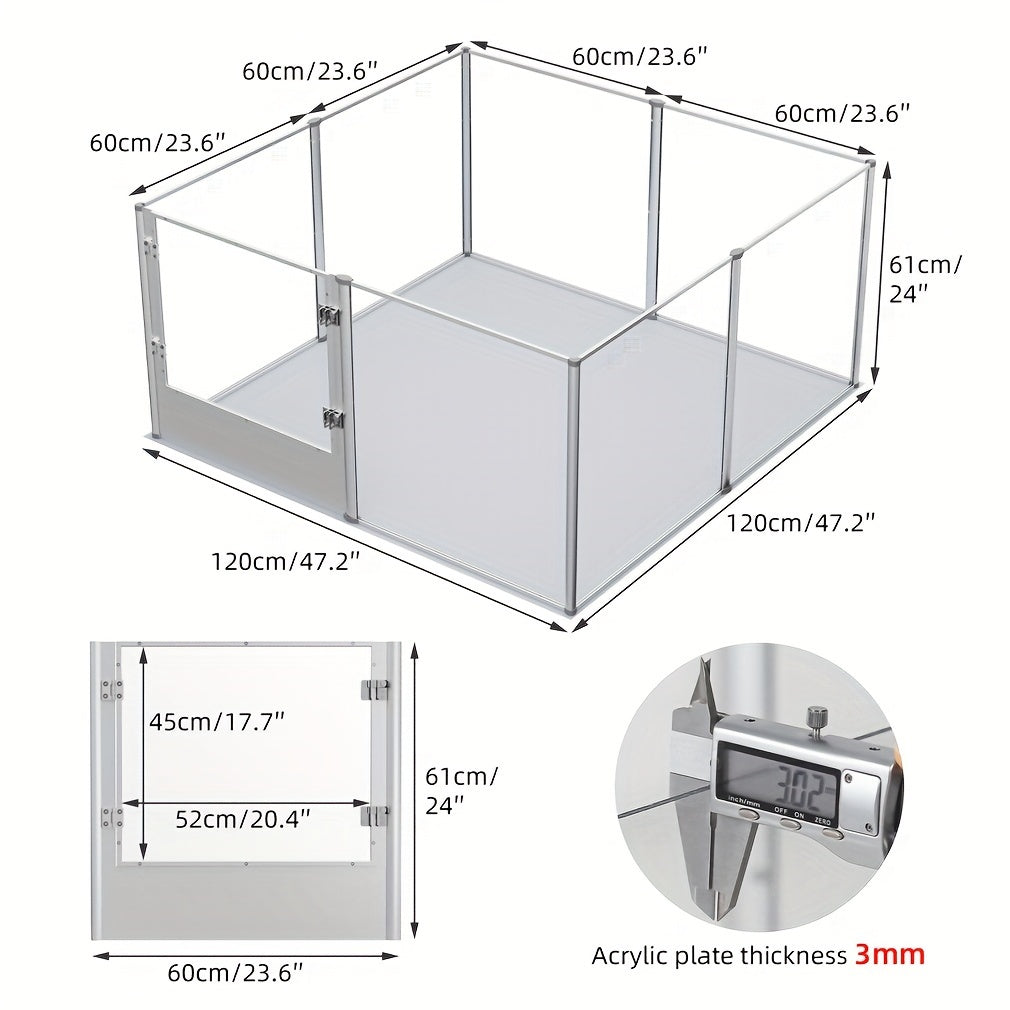 [Extra Large Pet Playpen] Extra Large Acrylic Pet Playpen Fence Dog Crate Kennels Indoor With Fertility Waterproof Pat