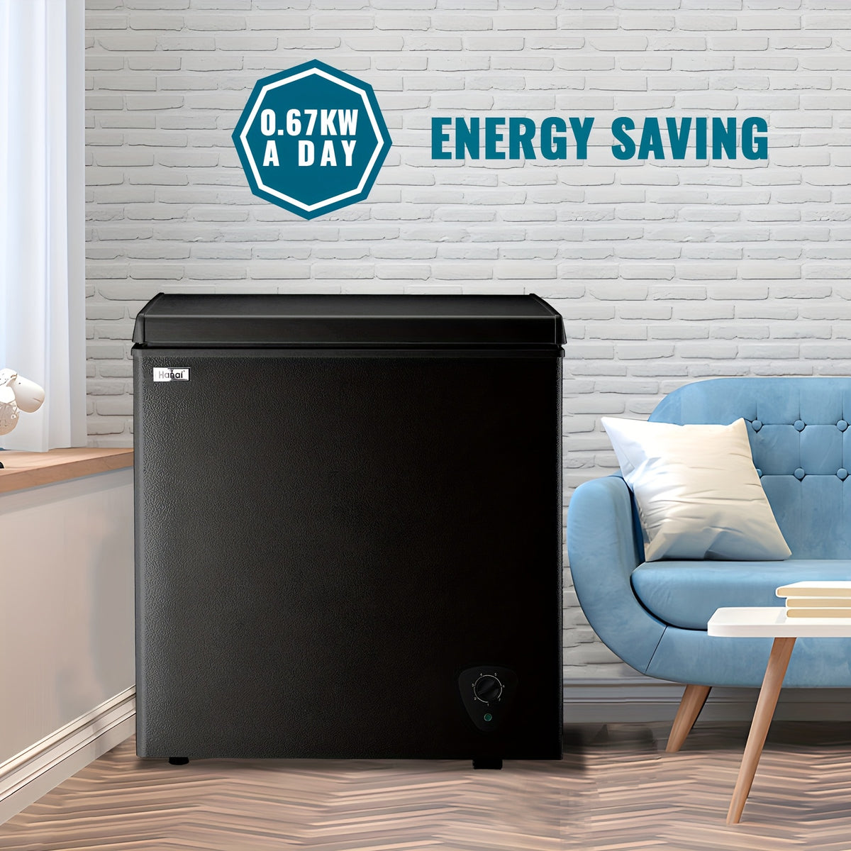 4.2 CU.FT. Compact Chest Freezer with 7 Adjustable Thermostat, Top Open Door Deep Freezer Compressor Cooling with Removable Storage Basket, Perfect for Home Office Dorm Or Apartment