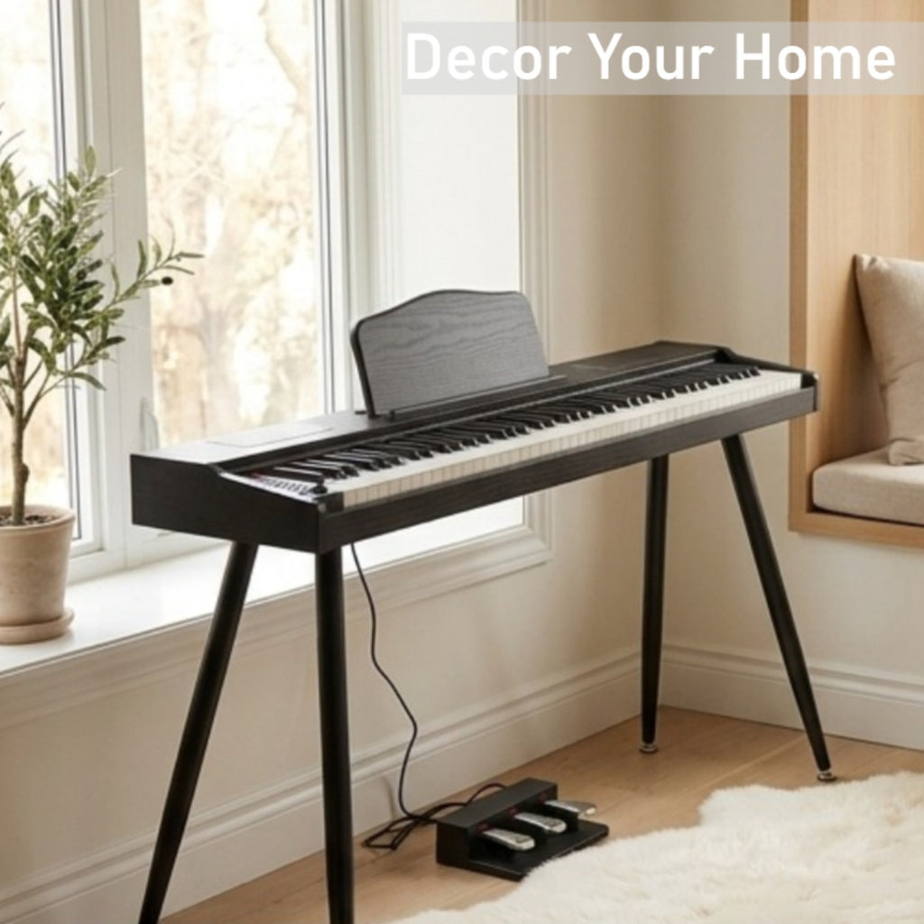 Glarry 88-Key Semi-Weighted Electric Piano, with Pedal, Electric Piano Kit for Beginner, All Experience Level, Birthday/Festival Gift for Music Lover, with Sticker, Cover Cloth