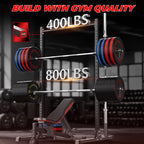 Power Rack for Home Squats and Bench Presses — 800 lb Capacity, Pull-Up Bar and Plate Storage