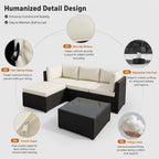 Outdoor Patio Sofa Set in L-Shaped 5- or 6-Piece Design for Backyard and Poolside Lounging