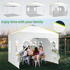 10x10ft One-Push Pop-Up Canopy Tent with 4 Removable Walls for Adjustable Outdoor Event Shelter