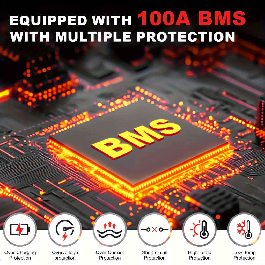12V 100/150Ah 24V 100Ah Lifepo4 Lithium Battery, Rechargeable, Maximum 2560W Power Output, Over 15, 000+ Deep Cycles And 100BMS Protection, Suitable for Solar Systems, Rvs, Home Use, Solar Panel Arrays, And Camping