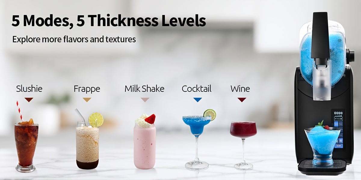 88oz Heavy-Duty Commercial/ Slushie Machine with 12-Hour Continuous Cooling & Self-Cleaning - 5-in-1 Margarita/Milkshake/Wine/Cocktail Maker, ABS Frozen Drink Dispenser for Parties, Weddings, Bars (No Compatible with)
