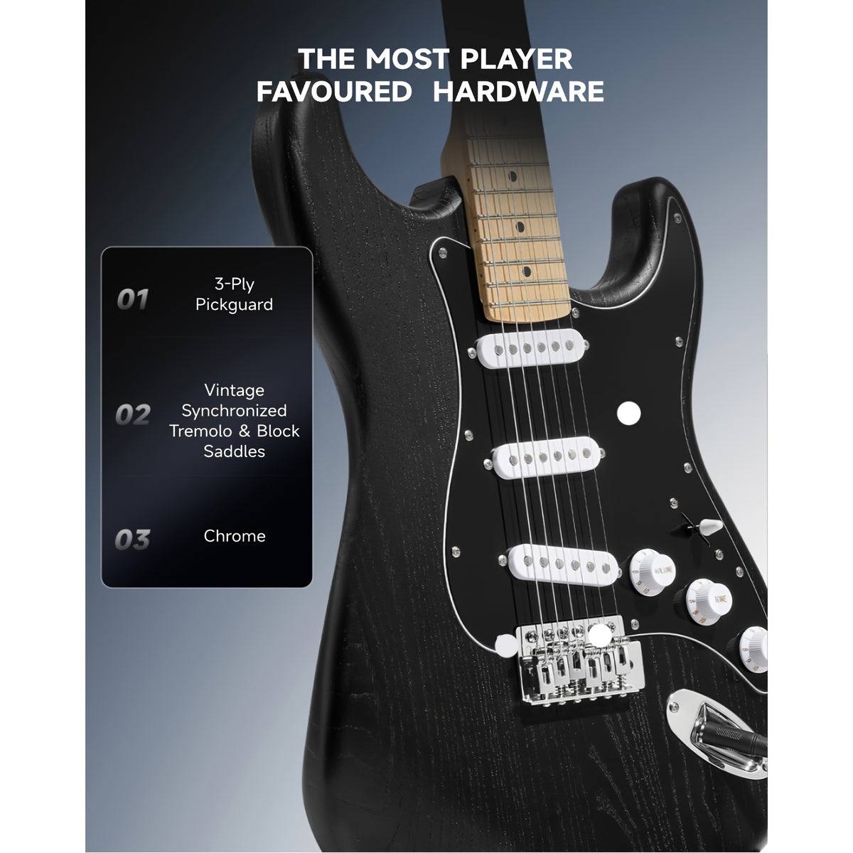 Full Size 39 Inch Electric Guitar Kit Solid Body, for Beginner, with Amplifier, Bag, Capo, Strap, String, Tuner, Picks DST-80