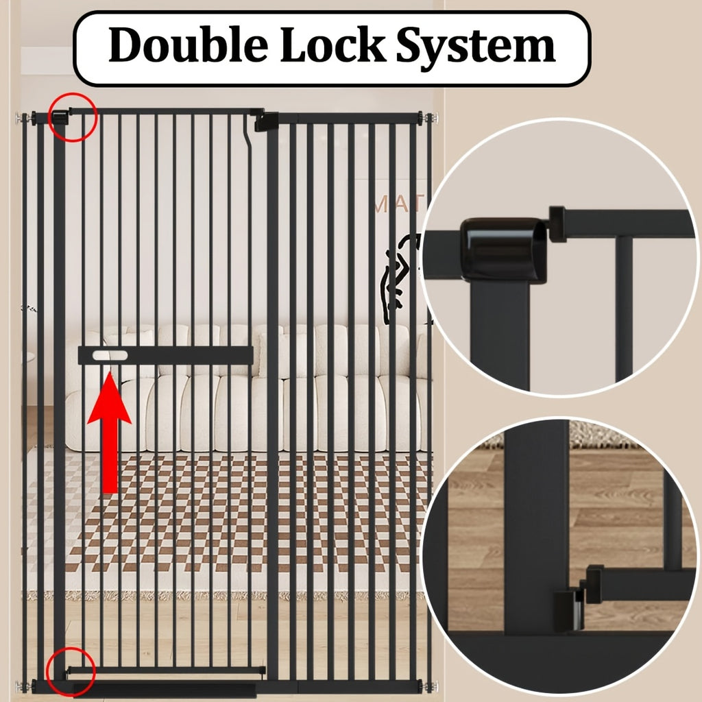 [Extra Tall Pet Gate] 61 Inch Extra Tall Pet Gate, 30.11"-52.7" Extra Wide Pressure Mounted Walk Through Swing Safety Cat Gates for Stairs, Doorways, Kitchen