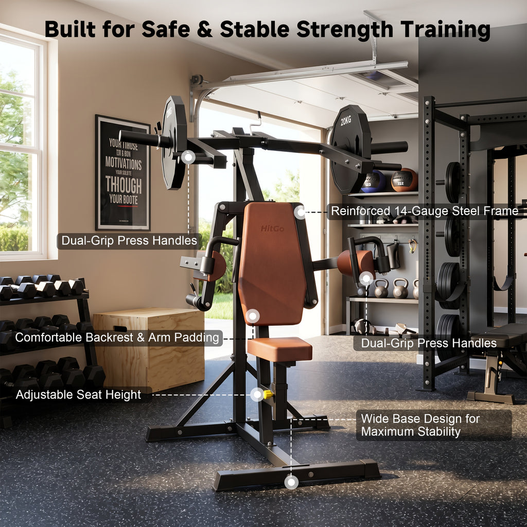 Shoulder Press Machine for Home Gym, Deltoid Strength Trainer with Adjustable Seat And Arm Handles, Heavy Duty Upper Body Workout Equipment