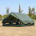 129 Sq.ft Inflatable Camping Tent | Outdoor Blow Up Tent Oxford 4 Season Air Tent Cabin House with Mesh Windows & Door, PVC & Polyester Material, Double Door, 2000mm-3000mm, Suitable for All Seasons