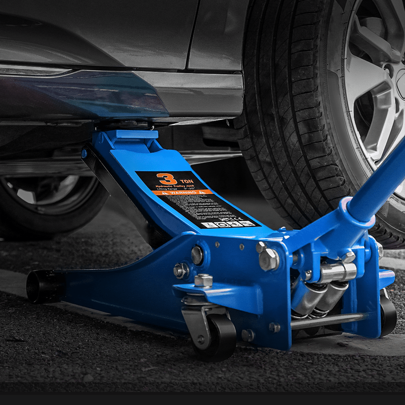 3 Ton (6000 lbs) Capacity, Low Profile Hydraulic Trolley Service/Floor Jack, Lifting Range 3"-20"