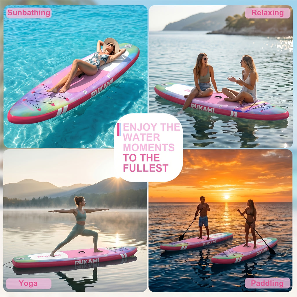450Lbs Inflatable Stand Up Paddle Board, 11' X 33" Extra Wide SUP for Adults with Premium Additions Kit & Backpack, Seat, Non-Slip Stable Deck, Blow Up Kayak for Yoga, Fishing & Surf