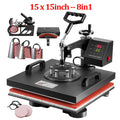8-in-1 Heat Press Machine, Equipped with 15x15 Inch / 15x12 Inch Pressure Plates, 360° Rotating T-shirt Heat Transfer Machine, Digitally Controlled Dual LED Display, Suitable for Sublimation Transfer on T-shirts, Hats, Mugs, Plates, and Other Items