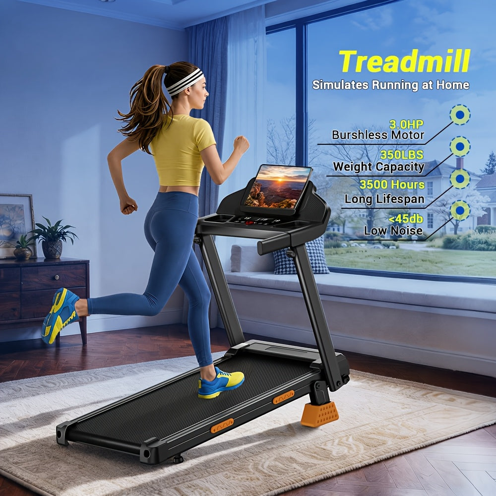 4-in-1 Treadmill with 12% Incline, Portable Treadmills for Home with Handle, Foldable Treadmills for Home and Office, 350Lbs Weight Capacity