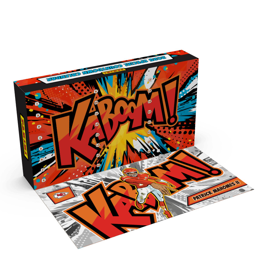 2025 NFL Absolute Football Countdown to the Holidays Advent Calendar. Factory Sealed. 24 Packs. 3 cards per pack. Chance for Kabooms!