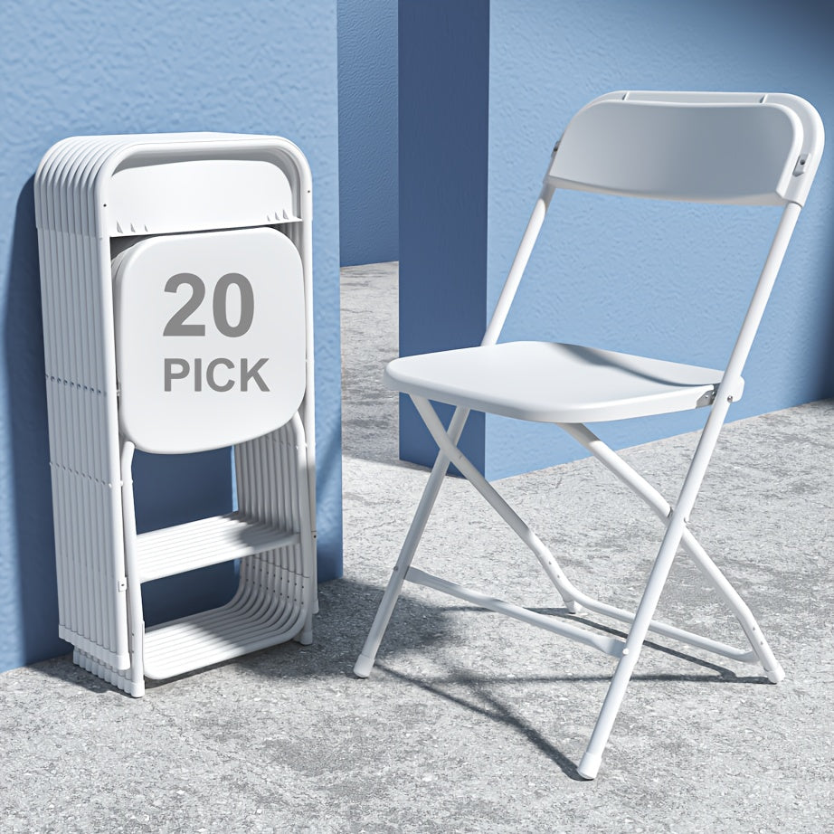 100/50/20 Pack Office Folding Chairs, Indoor/Outdoor Folding Chairs, Reinforced Plastic Seats With 350lb Weight Capacity, Commercial-Grade Stackable Seating, For Offices, Conference Rooms, Weddings