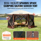 Pop-Up Screen Gazebo Tent by VEVOR, Removable Privacy Panels for Camping, Picnics and Backyard Gatherings