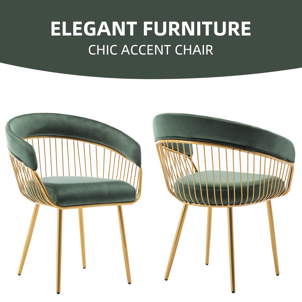 DYHOME 2pcs Modern Reception Chairs Visitor Chairs for Office, Living Room, Kitchen, Elegant Fabric Accent Chair with Comfortable Padded Back and Metal Legs