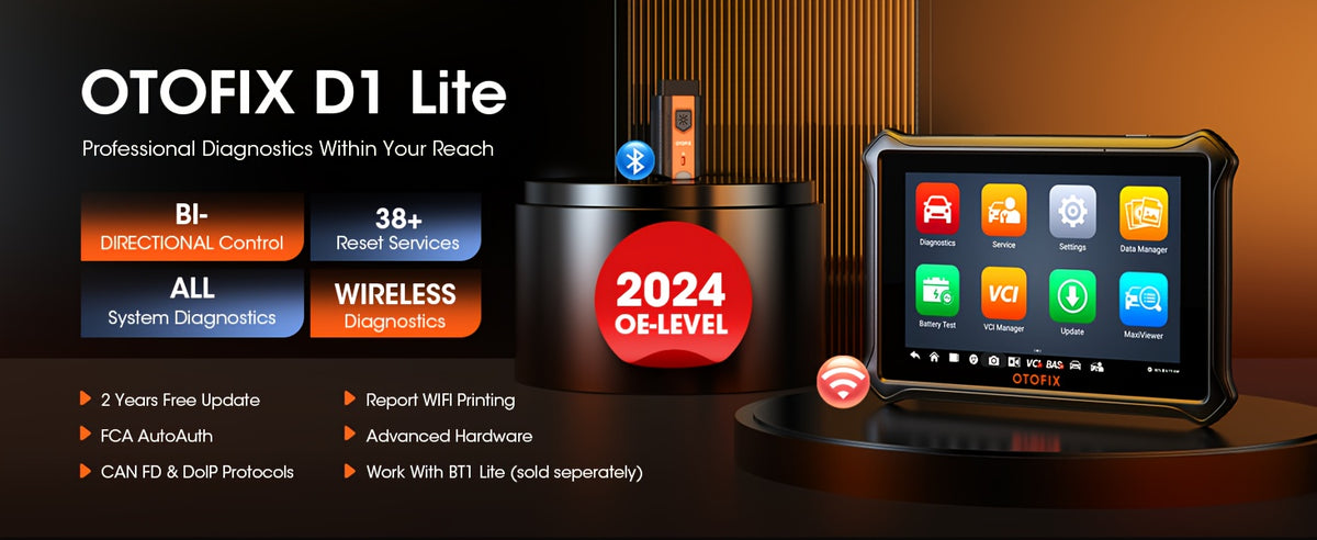 OTOFIX D1 Lite 2024 Bidirectional Scan Tool, Wireless OBD2 Scanner Diagnostic Tool, 2 Years Free Update, 38+ Services, CANFD & DoIP Protocols, All System Diagnoses, ABS Bleeding, Auto VIN