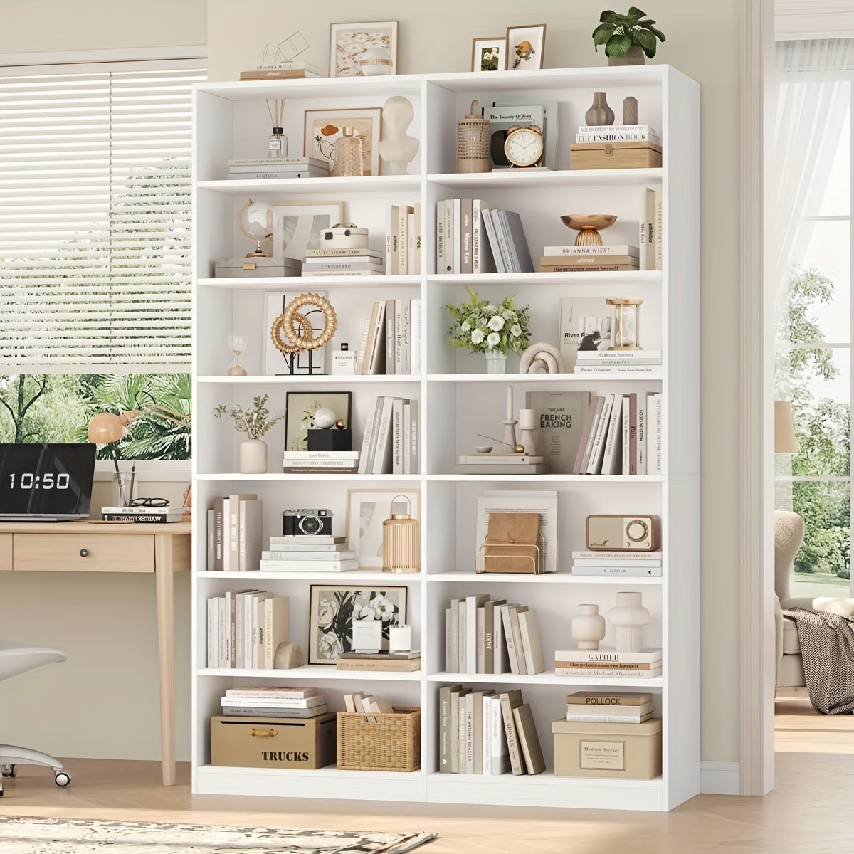 FULTRU 83.6" Tall 7-Tier Bookshelf & Bookcase - Heavy-Duty, Black Modern -Standing Bookcase with 14 Open Shelves, Easy Assembly, Book Shelves, Shelves For Wall, Book Shelf Organizer, Book Organizers And Storage, Shelf For Bedroom, Book Shelf For Bedroom,