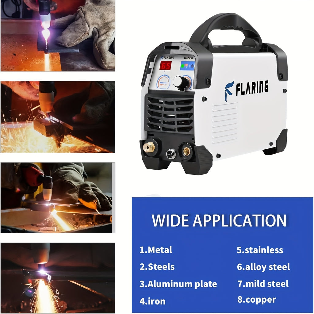FLARING FC650D Plasma Cutter, 65A Dual-Voltage Machine for Metalwork in the Shop or at the Jobsite