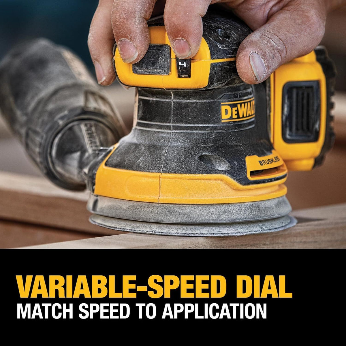 DEWALT 20V MAX Orbital Sander Cordless, 5-Inch Sander Tool, 2.Ah, 8,000-12,000 - DCW210D1