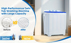 PLENTORA Portable Washing Machine Twin Tub - 28Lbs Compact Washer (18Lbs) And Dryer (10Lbs) Combo with Drain Pump - Mini Laundry Machine for Apartments, Dorms, Rvs, And Camping