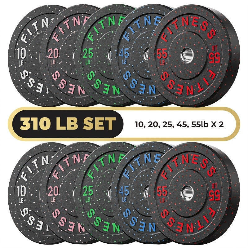 High Bounce Bumper Plates, 2-Inch Weight Plates for Weight Lifting And Strength Training, Colored Rubber Weight Plates for Home Gym
