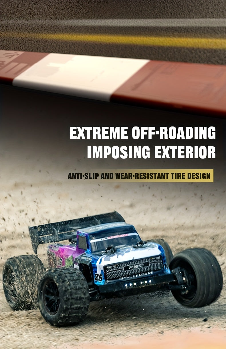 ZHUOYOU 1:12 Full Scale 4WD Brushless RC Car, All Terrain 60KM/H High Speed Off Road Truck, Alloy Chassis, 2.4Ghz, Supports Vehicles Racing Together, 3-Wire 17G Digital Servo, LED Light