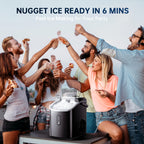 Countertop Nugget Ice Maker, 34/44Lbs Daily Production, Auto-Cleaning Pellet Ice Machine | Mini Fridge, Compact Refrigerator, Comes With Ice Scoop & Basket, Sonic Ice Machine Ideal For Home/Office/Kitchen