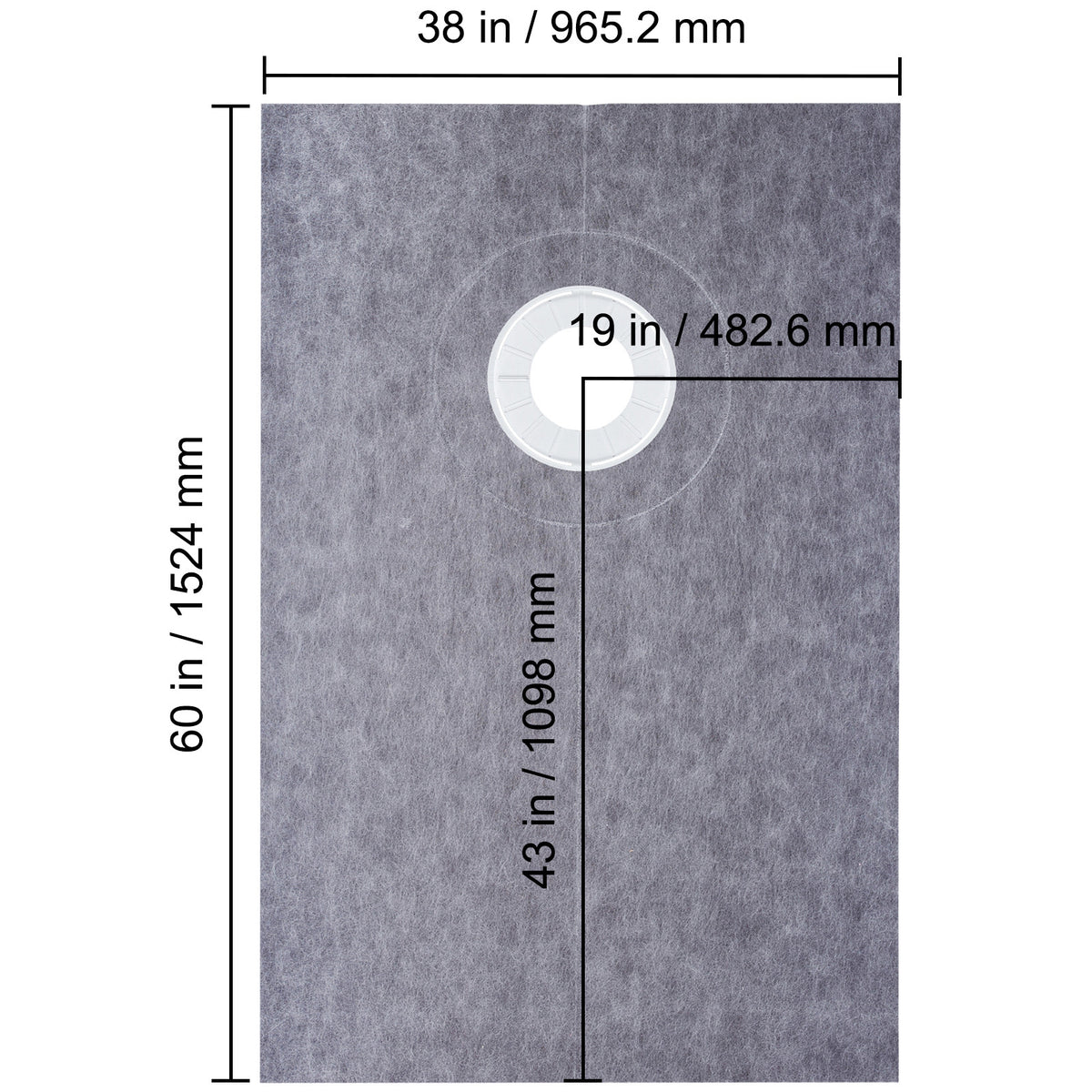 VEVOR Shower Curb Kit with 38 x 60-Inch Sloped Tray for Bathroom Floor and Wall Installation