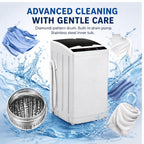 Full Automatic 2 in 1 Top Load Portable Washing Machine and Dryer Combo with Drain Pump 15.6/17.6/17.8/25Lbs Capacity 10 Wash Programs 8 Water Levels Compact Washer Dryer for Apartment RV Camping Small Living Space Travel Outdoor Home Use