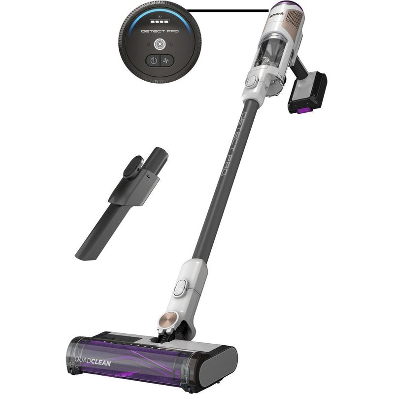 Shark R-IW1111 Detect Pro Cordless HEPA QuadClean Multi-Surface Stick Vacuum, Grey/Brass - Certified Refurbished
