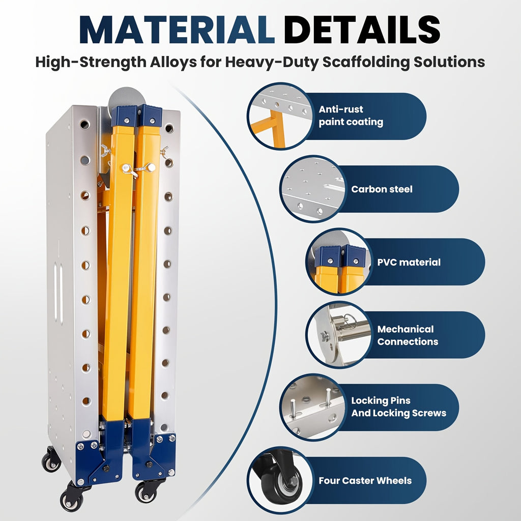 [Portable Welding Table] 2000 LBS Folding Welding Table, Portable Welding Table With 5 Height-Adjustable, Alloy Steel Constrution Work Table With Galvanized Welding Table Top, For Welding Assembly Repair, 360° Lockable Casters