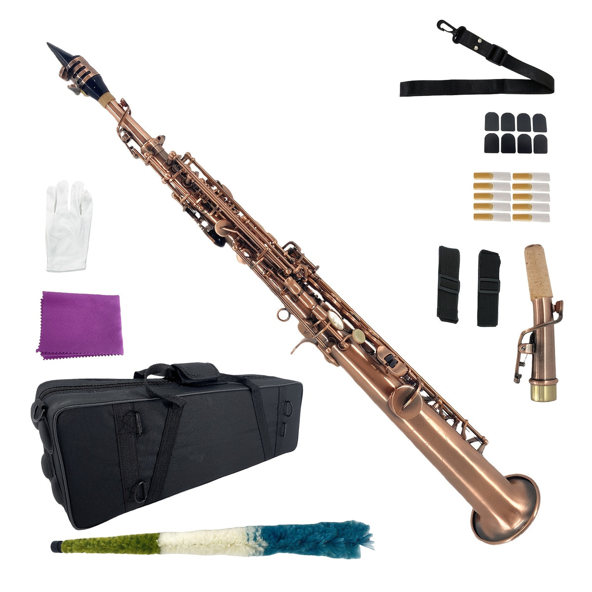 Alto & Soprano Saxophone by WUQIMUSC — Handcrafted Brass Design, Multiple Finishes and Complete Starter Kit