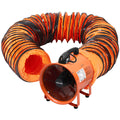 VEVOR 10 inch Portable Ventilator, 2 Speed Industrial Utility Blower Fan with 33ft Flexible Duct Hose, Exhaust Axial Fan for Basements, Workshops, Warehouses, and Confined Spaces, Orange