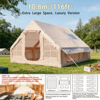 Spacious Luxury Quick-Setup Inflatable Lightweight Glamping Tent, High-Quality High Quality; All-Weather and All-Season Use, Specifically Designed for Sophisticated Camping Enthusiasts, Suitable for Family and Friends' Camping Trips