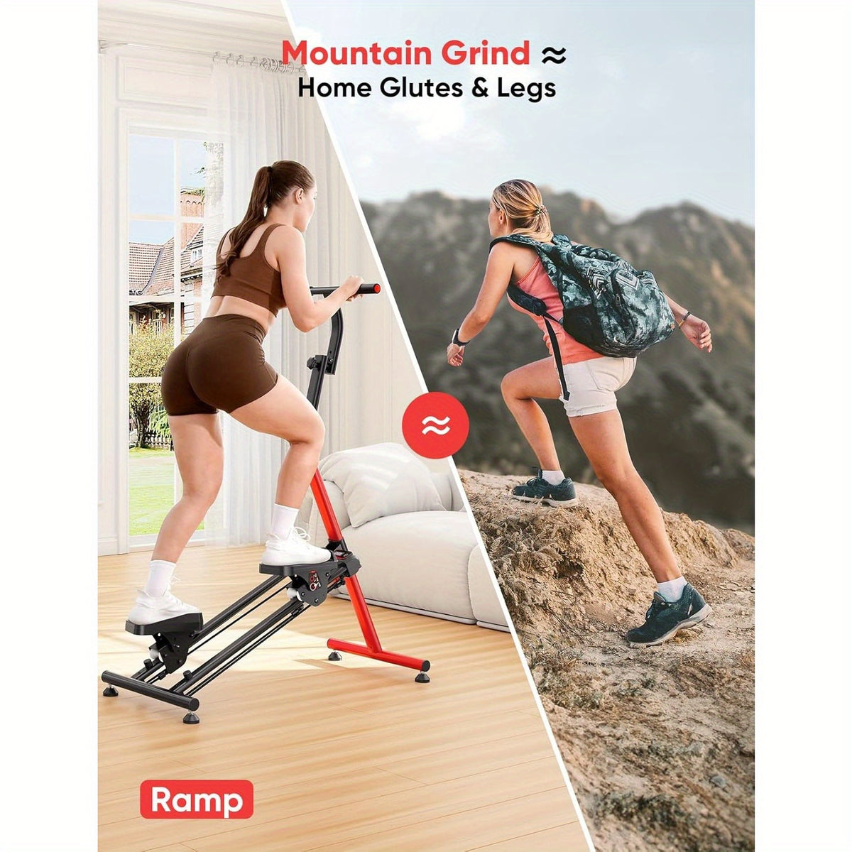 Adjustable Stair Stepper for Home with 3 Workout Modes, Folding Stair Climber with Ski Simulation & Oversized Pedals, 660LBS Capacity Step Machine with Handlebar, 90% Pre-Assembled Fitness Equipment, Without Battery