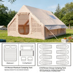 Luxury 2-Door Inflatable Tent with Skylight And Chimney Opening - Starry Sky Edition | Windproof, And Mosquito-Proof. Lightweight Glamping Cabin, Ideal for Family Luxury Camping. A Portable Shelter for Your Outdoor Adventure