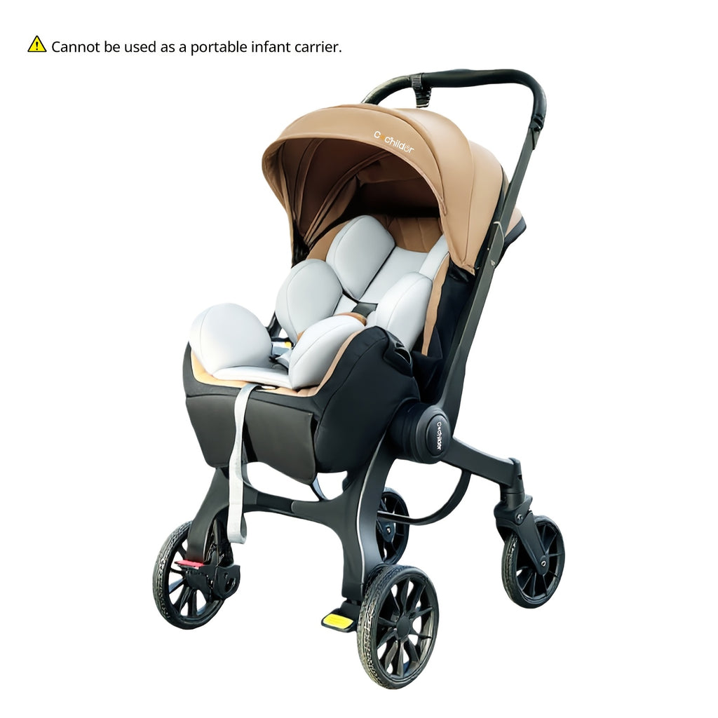 Travel Baby Stroller, Foldable and Bidirectional, Adjustable Sunshade Roof, Metal Frame and Comfortable Fabric- Multiple Colors Available (Black/ Pink/ Green)