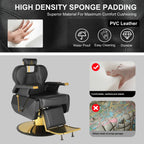 [Hydraulic Recline Chair] Salon Chair Barber Chair Hydraulic Recline Barber Chairs Hair Chair for Barbershop Hair Salon Equipment Styling Chair with Heavy Duty Hydraulic Pump