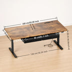 Electric Standing Desk with Dual Drawers and Built-In Power Panel for Home Offices and Gaming Setups