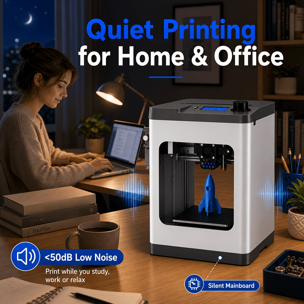 Tina2S V12 Mini 3d Printer Machine with Wi-Fi Cloud Printing, Fully Assembled Auto-Leveling 3D Printer for Beginners, Enhanced Extruder with Auto Filament Loading