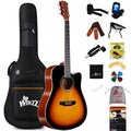 [Beginner Kit] WINZZ TG-A4 41-Inch Acoustic Cutaway Guitar Package for Beginners Adult Teen - Starter Kit, Glossy Sunburst