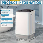 [Portable Washer and Dryer] MOTOOS Full Automatic Washing Machine, 17.6Lbs Top Load Portable Washer with Drain Pump, 10 Wash Programs 8 Water Level Washer and Dryer Combo, 2in 1 Washer and Dryer for Apartments, RV, Camping