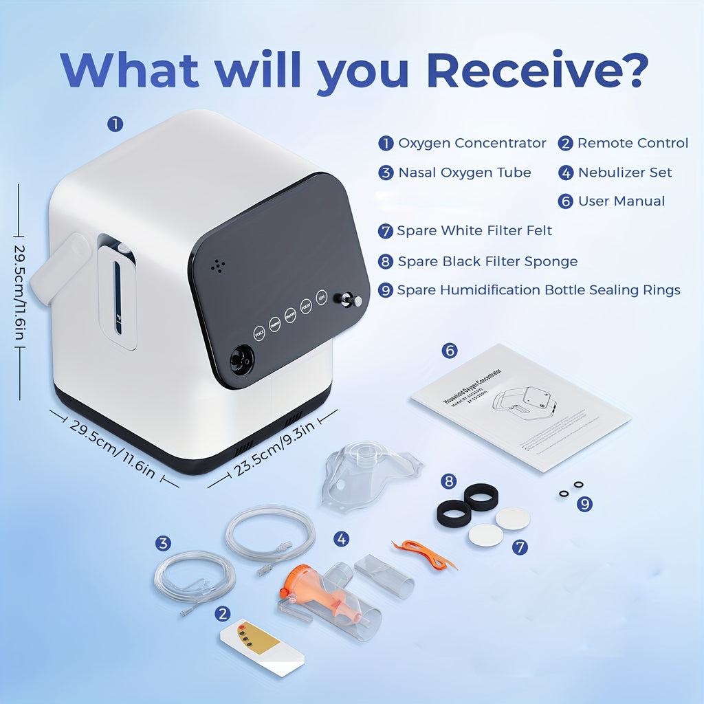 [Remote Control] VARON Smart Oxygen Concentrator With Car Use | Real-Time Oxgen Purity Monitoring | Voice Alerts & Remote Control