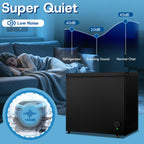 [Large Chest Freezer] Chest Deep Freezer, Large Freestanding Chest Freezer With 7 Level Adjustable Thermostat, Compact Top-Opening Deep Freezer With Removable Storage Baskets, Black