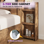 Wooden Platform Bed Frame with 4 Storage Drawers and Farmhouse Styling for Organized Bedrooms