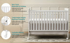 Goldzone 4in 1 Convertible Baby Crib, Wooden Baby Stuffs Converts Into Toddler Bed, Daybed, Newborn Essential with 3 Adjustable Base, Nursery Decor Necessities with Wheel & Non-Toxic Finishes, Item Weight: 36lbs, Maximum Weight Recommendation: 50lbs